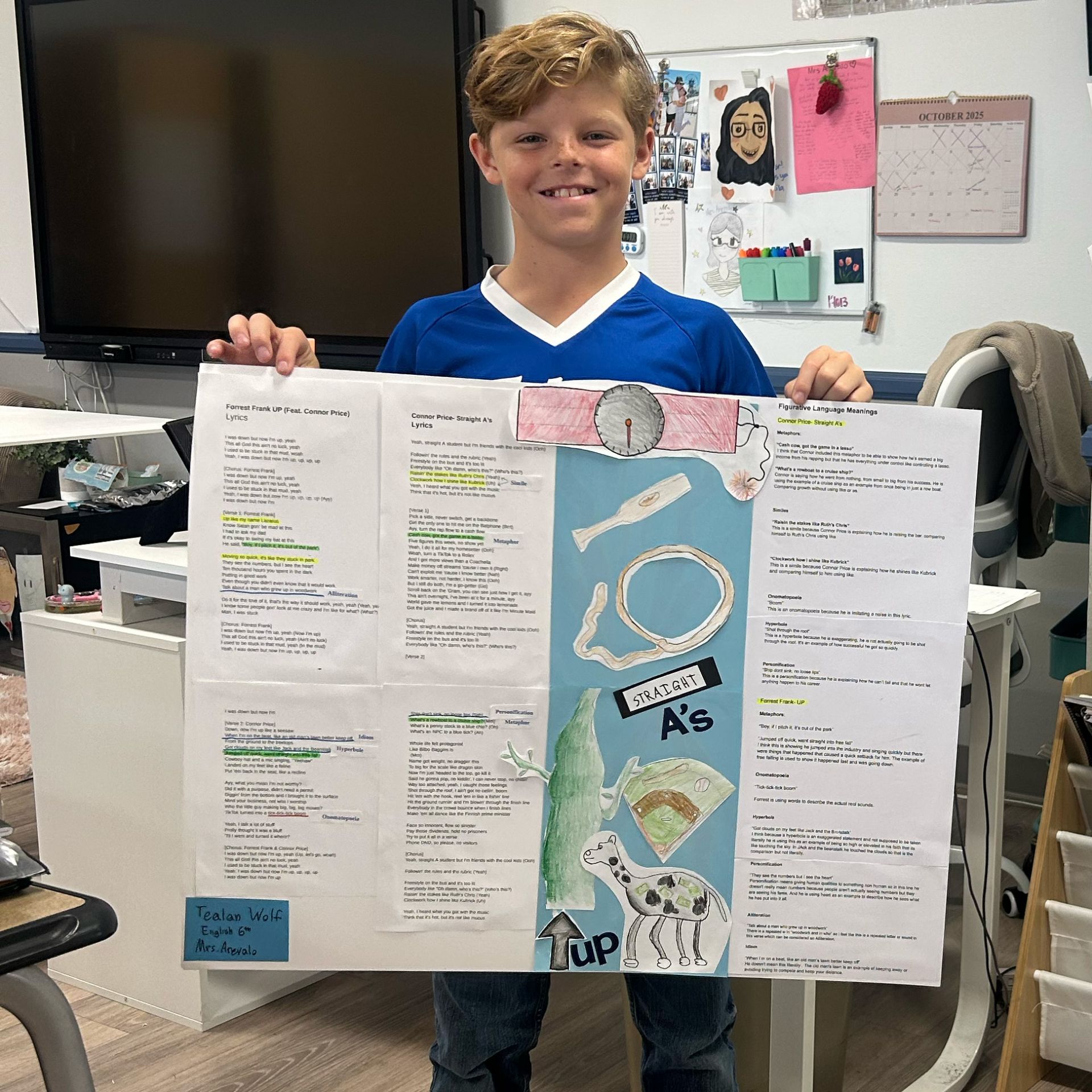 Figurative Language in Songs - 6th Grade English